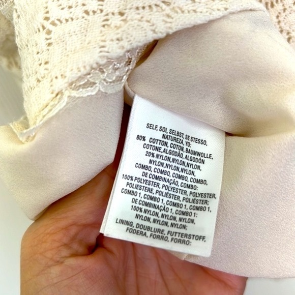 Free People - Victoria Ivory Lace Sleeveless Full Mini Dress Size Small - Picture 16 of 16